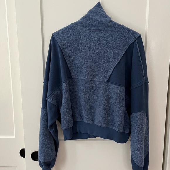Free People Blue Half-Zip Sweatshirt - Picture 5 of 12